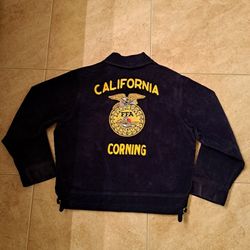 Vintage California Corning FFA Agricultural Corduroy Zip-Up Jacket Size 42