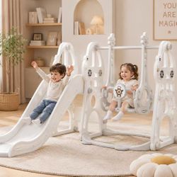 301 4-in-1 Slide and Swing Set for Kids Baby Slide Indoor & Outdoor Toddler Slide for Boys & Girls Gift