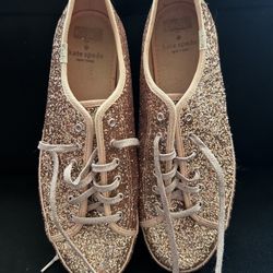 Kate Spade pink glitter sneakers  9.5