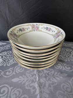 Johann Haviland: “PRIMROSE”, Dessert BOWLS, set of 8, Bavaria, Germany, VINTAGE, (replacement)