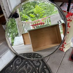 Beautiful Round Silver Hanging Mirror 