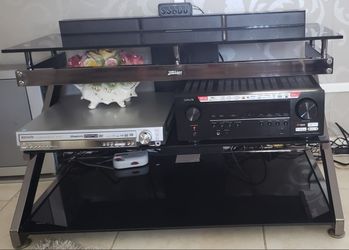 Z-Line Designs Heavy Duty Chrome & Glass TV Stand - Like New