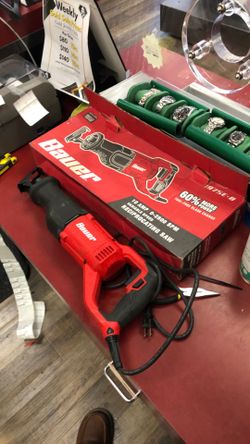 1003 Bauer 1975E-B Corded 120v 10 Amp Reciprocating Saw In Retail Box 558075