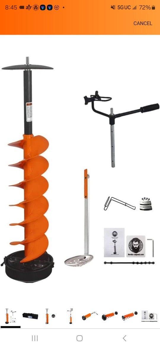 Hardware Lite E-Drill Combo, Cordless Nylon Ice Drill Auger 6"