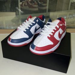 Custom 1/1 Pair Red & White Nike Dunks