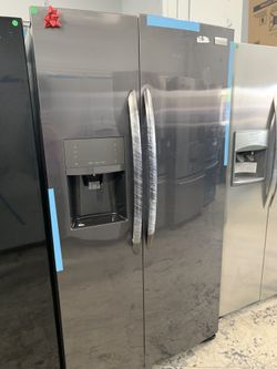 Frigidaire gallery side by side in dark stainless