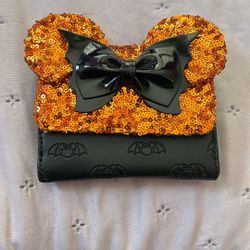 Loungefly Exclusive Halloween Minnie Mouse Sequins Wallet 