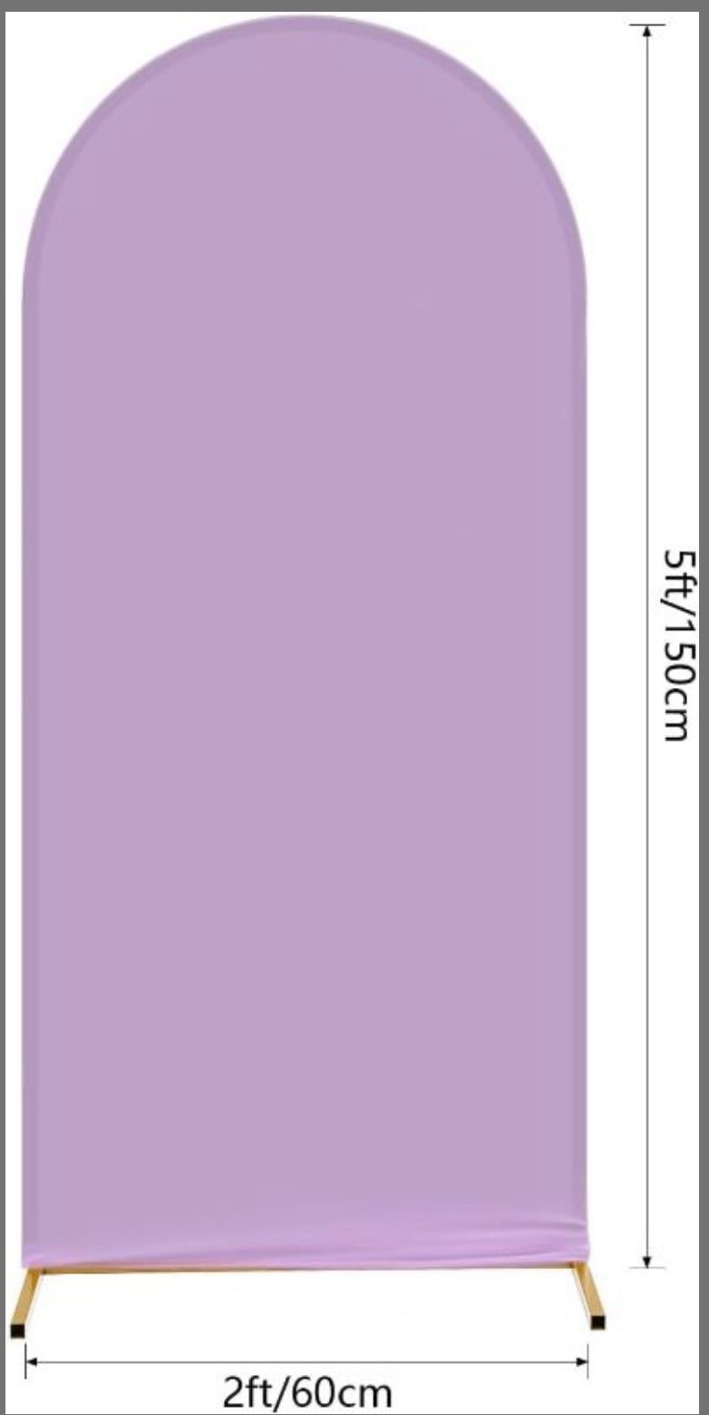2x5ft Spandex Arch Backdrop Cover Purple Wedding Arch Cover Fit Round Top Backdrop Stand Arch Wall Backdrop Cover For Wedding Baby Shower Bridal Showe