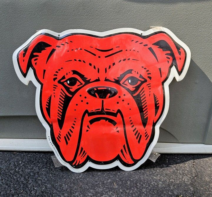 Red Dog 20"x17" Tin Metal Beer Sign Man Cave Bar Brewery Bulldog Head