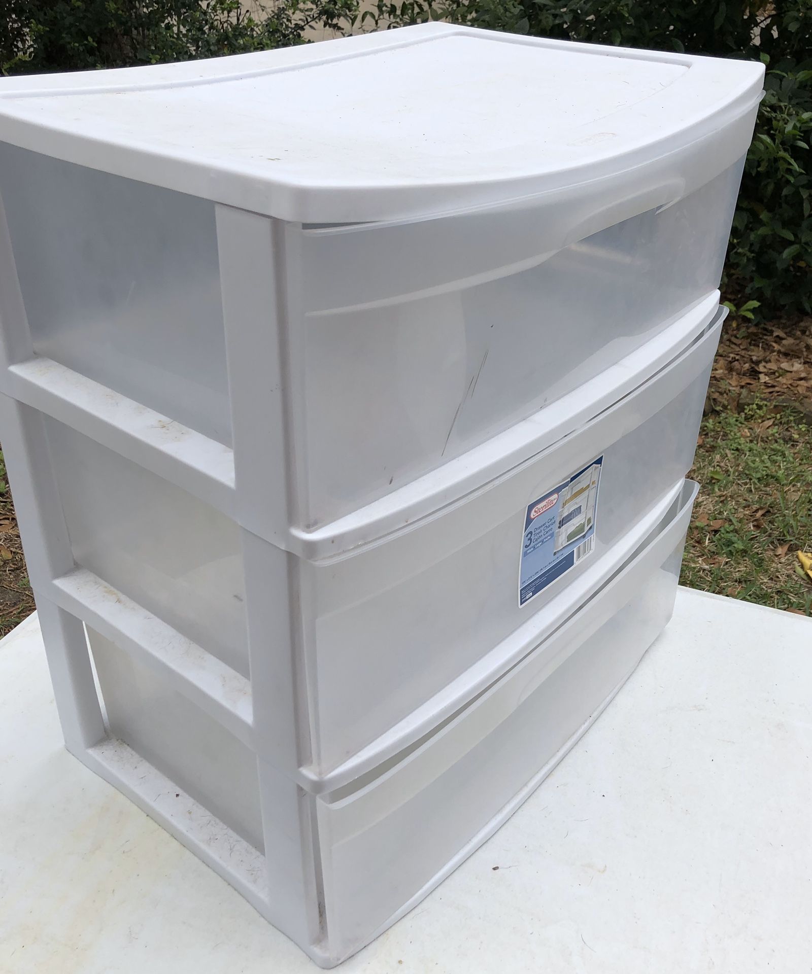 Sterilite wide 3 drawers plastic storage
