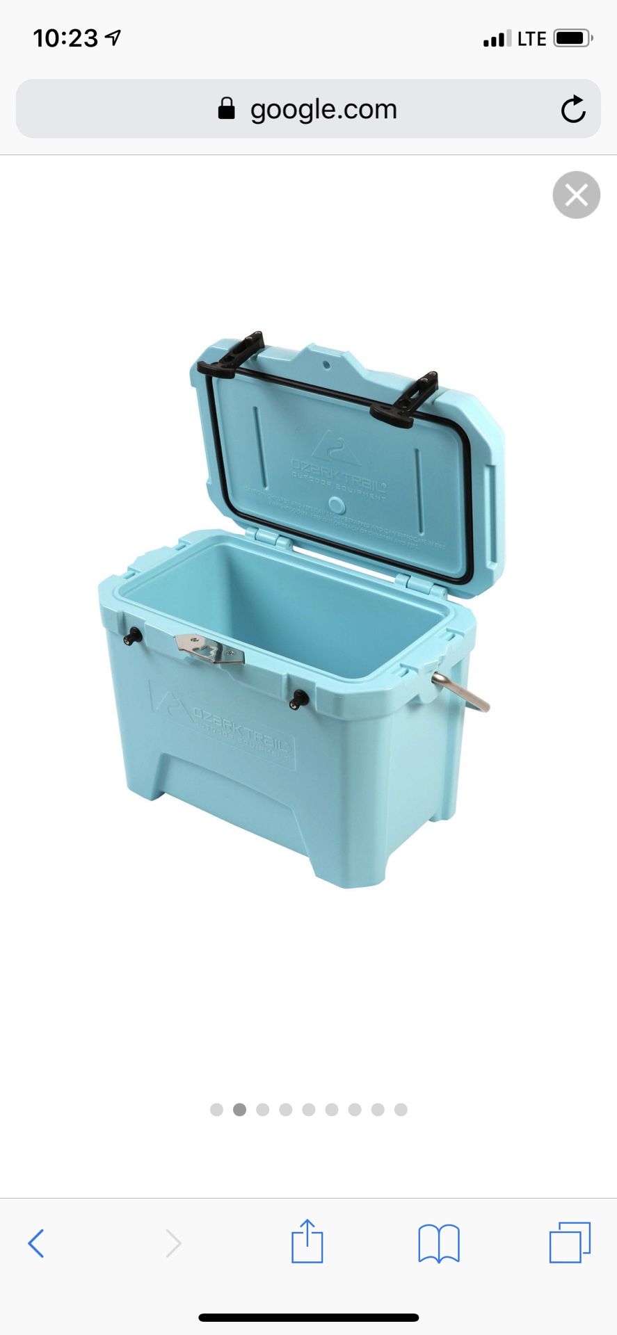 Ozark Trail 26-Quart High-Performance Cooler, Gray, blue, white