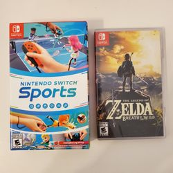 Zelda Breath Of Wild & Switch Sports Includes Leg Strap New&Sealed  Available Today  Combo Deal Read Description 