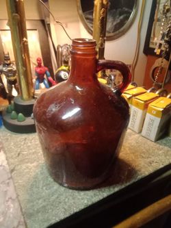 Vintage Amber (brown) glass utility jug mid-20th century.