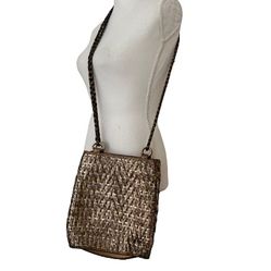 L.J.S Collection  Woman’s Crossbody Small Leather Woven Purse.