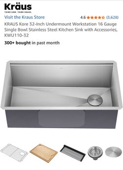 NEW Kräus 32-inch Stainless Steel KWU110-32 Kore Workstation Sink