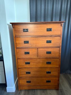 Tall Wood Dresser / Chest of Drawers