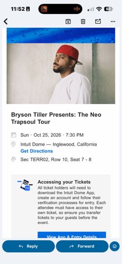 Bryson Tiller Tickets (2 available)