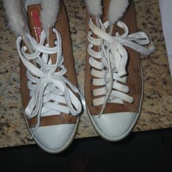 Prada Shoes 6 And  Half  Brown Leather