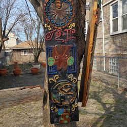 Alien Vs Predator Wood Plaque, 1.5x 9 X 41.5 Thick Piece Of Wood.