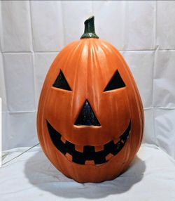 RARE GIANT 30” Vintage 1980s Halloween Pumpkin Blow Mold Jack-O-Lantern Light!