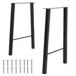TENGCHANG 40inch Metal Dining Bar Table Desk Legs, Heavy Duty Home DIY Furniture Legs, Black, Set of 2
