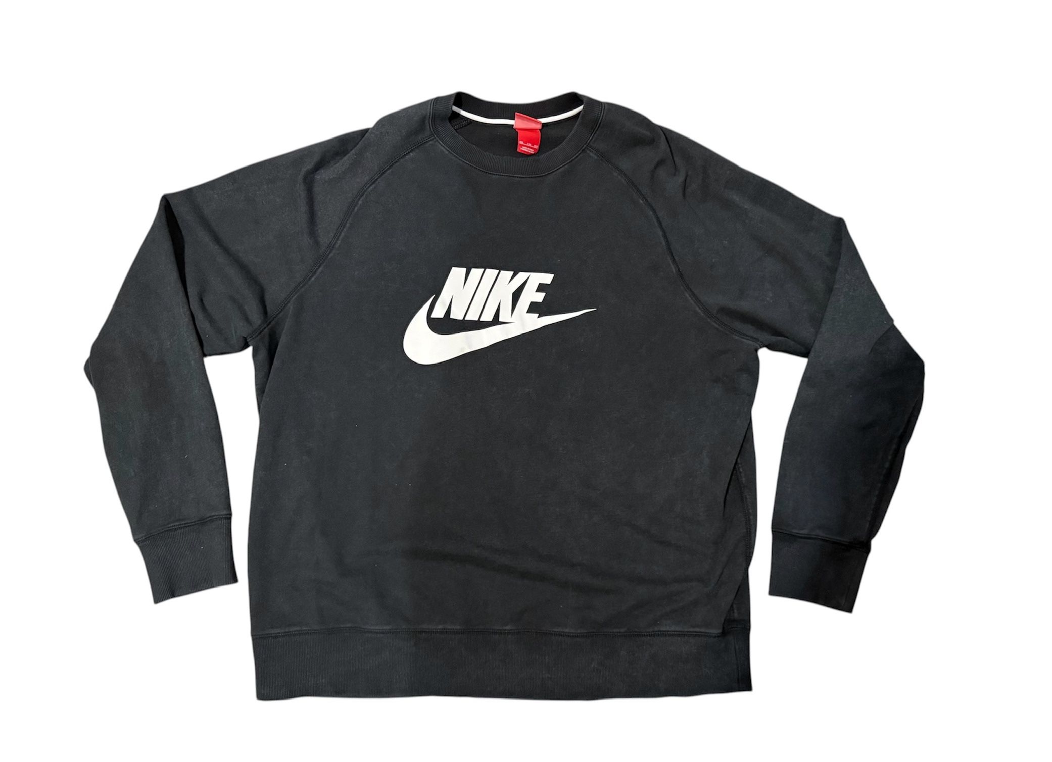 Nike Sweatshirt Mens 2XL Black Fleece Pullover Vintage Crew 871763-010 Preowned