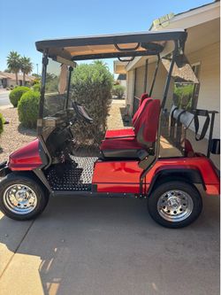 Red Columbia golf cart 2009
