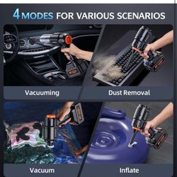 Dual Battery Portable Car Vacuum - High Power & 60min Runtime for Deep Cleaning