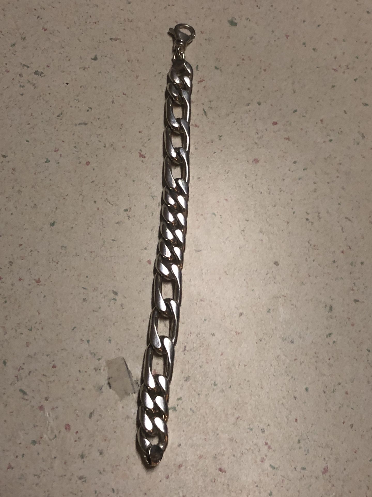 Sterling silver figaro link bracelet