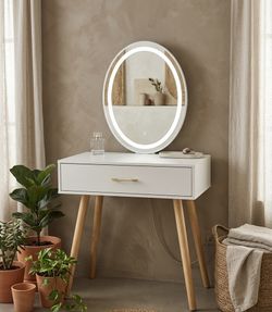 Modern Vanity w/ Mirror & Drawers – Fully Assembled, Ready to Use