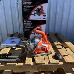 RIDGID PowerClear 120-Volt Drain Cleaning Snake Auger Machine for Heavy Duty Pipe Cleaning for Tubs, Showers, and Sinks New $165