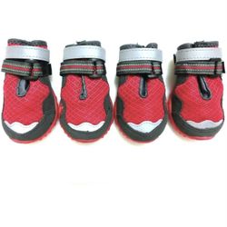 Xanday Breathable Dog Boots, Mesh Dog Shoes, Paw Protectors with Reflective and Adjustable Straps and Wear-Resisting Soles,4pcs Size 8