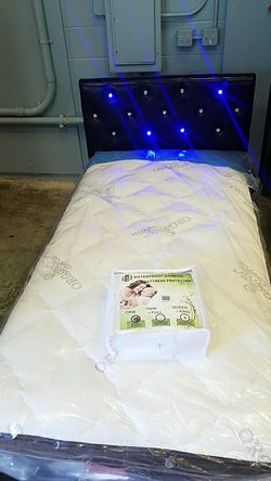 Twin bed with beautiful LED light
