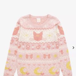 BoxLunch Exclusive! Sailor Moon Luna & Sailor Guardian Symbols Women's Holiday Sweater - Large