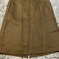 Ladies Jones Wear Size 16 Brown Pinstripe Skirt