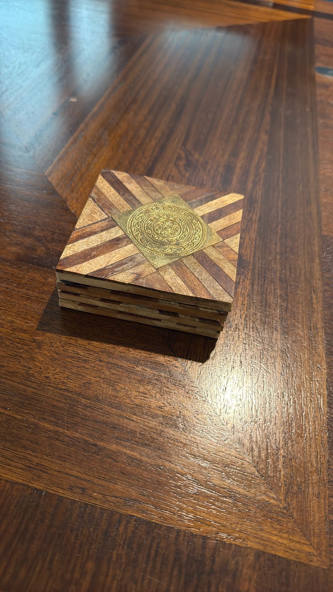 Brown And Gold Drink Coasters