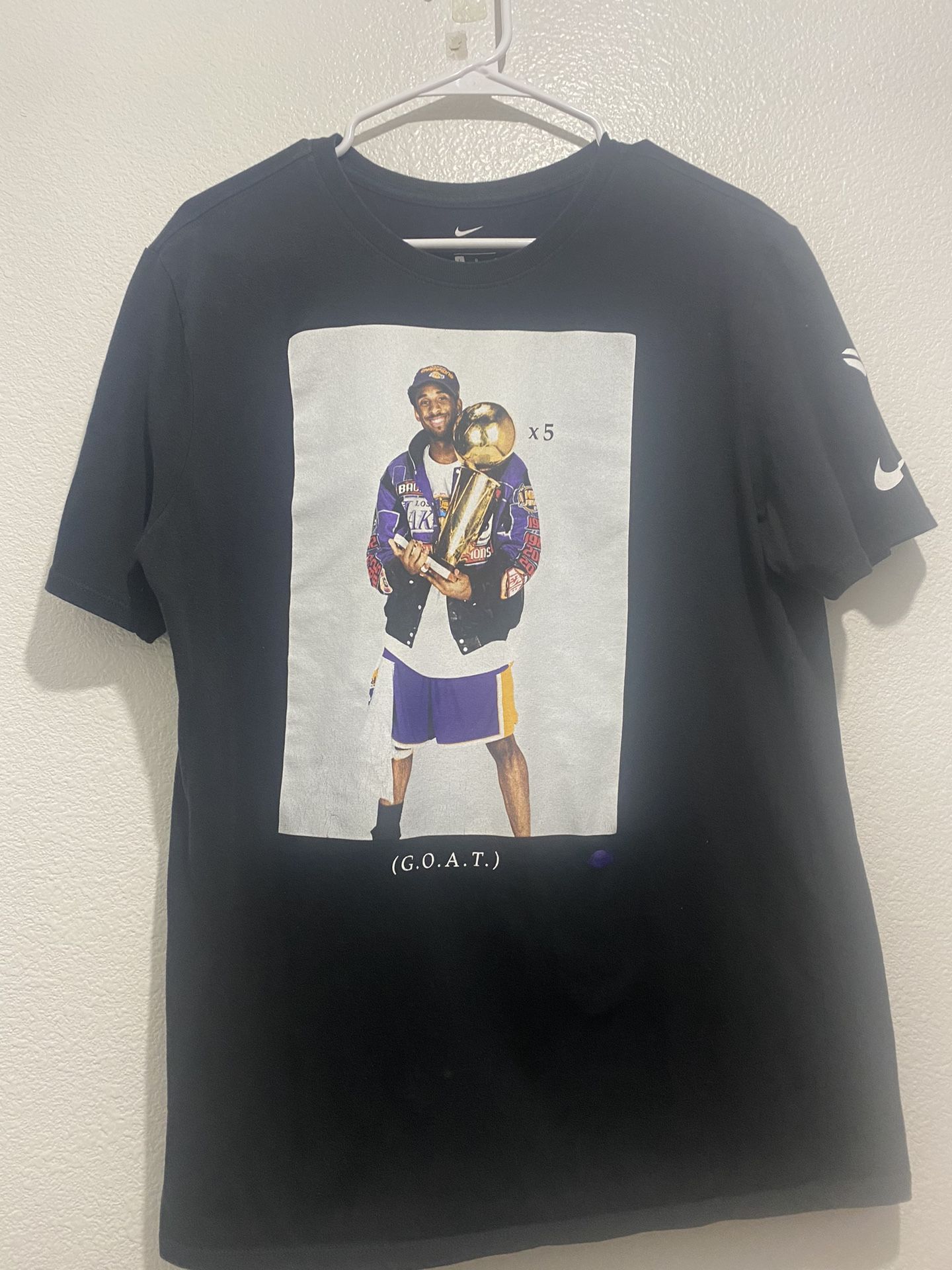 Nike Kobe Bryant Goat Shirt Trophy Retirement Dri-Fit Lakers Black Mamba Large