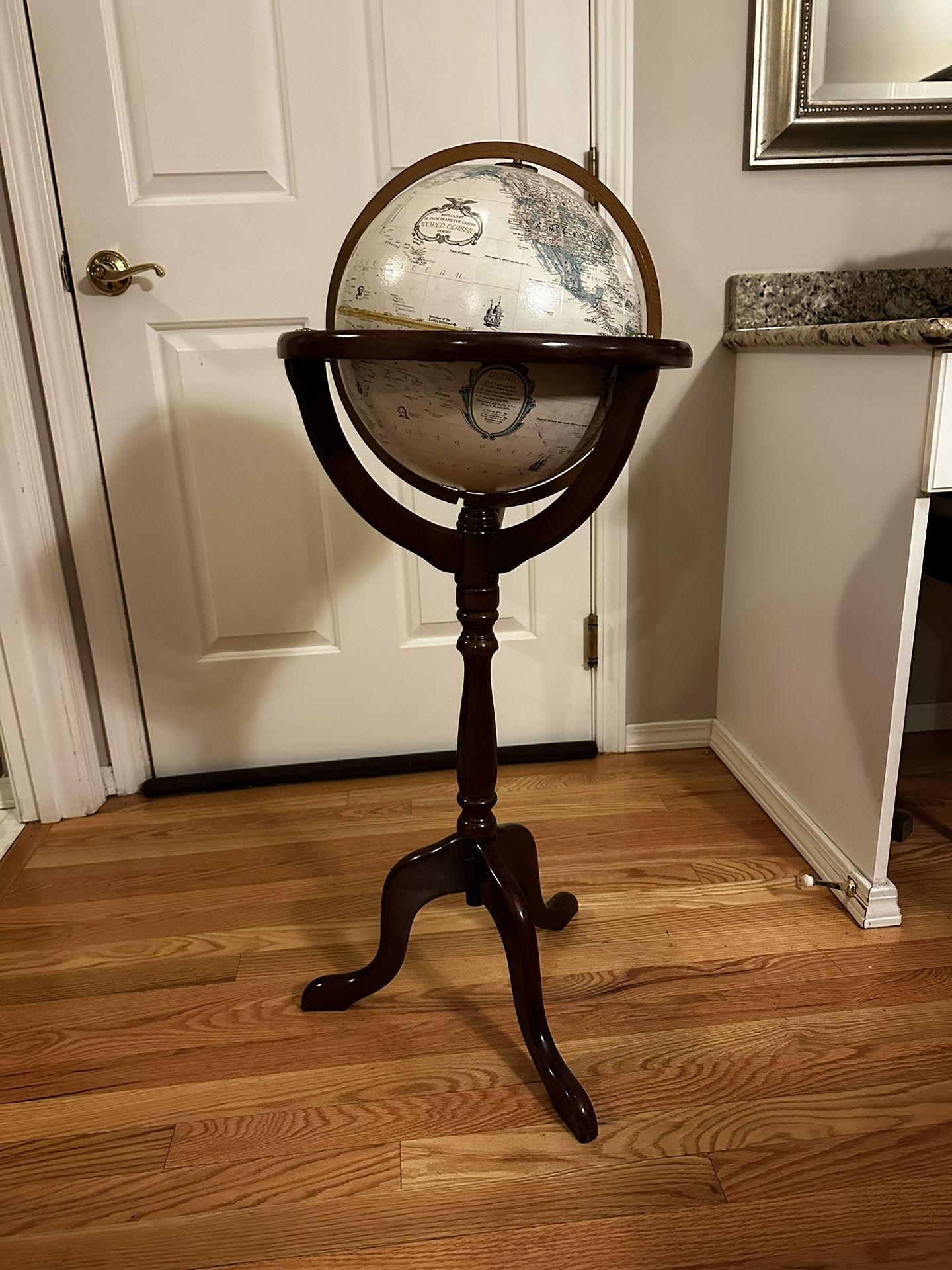 Globe On Wooden Stand