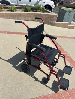 Transport Chair - Walker - Drive - Fly Lite - Red/Burgundy