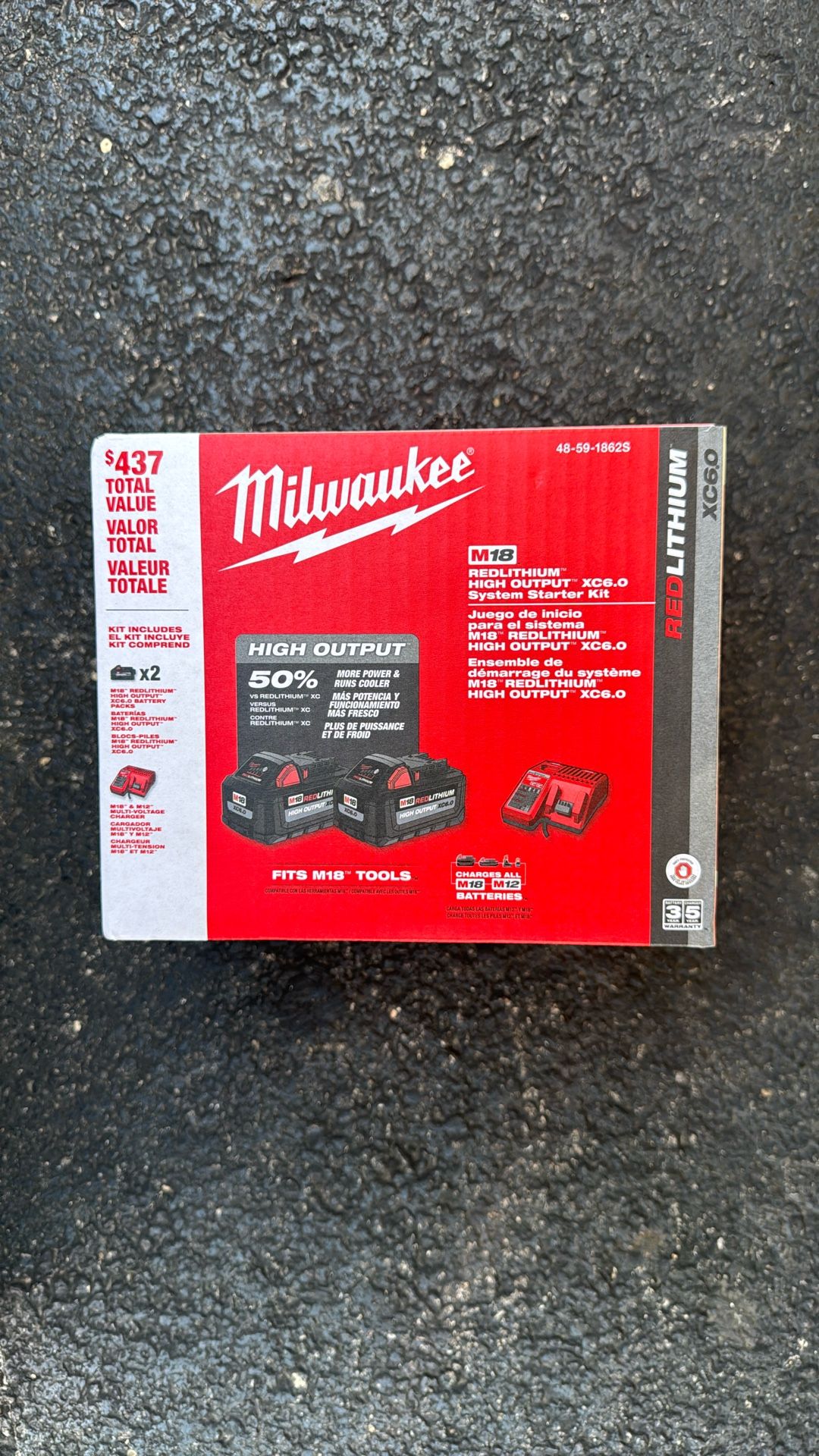 Milwaukee M18 18-Volt Lithium-Ion High Output Starter Kit with Two 6.0 Ah Battery and Charger