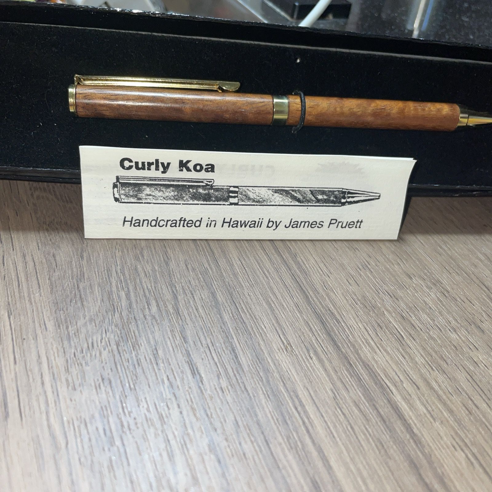 Vintage Curly Koa Wood Pen Handcrafted In Hawaii By James Pruett J&S Products