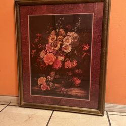 Large Framed Floral Wall Art