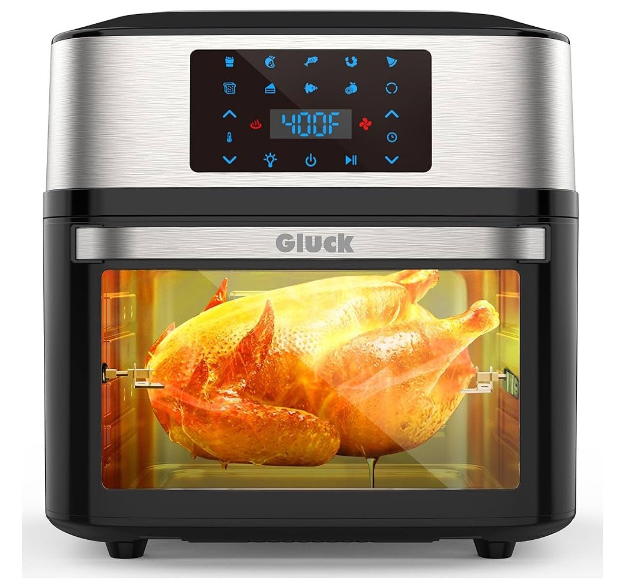 Air Fryer Oven Large 20 QT, 10-in-1 Airfryer Combo with Window for Family, Air Fryer Toaster Oven with Rottisserie Racks & Cookbook, ETL Certified