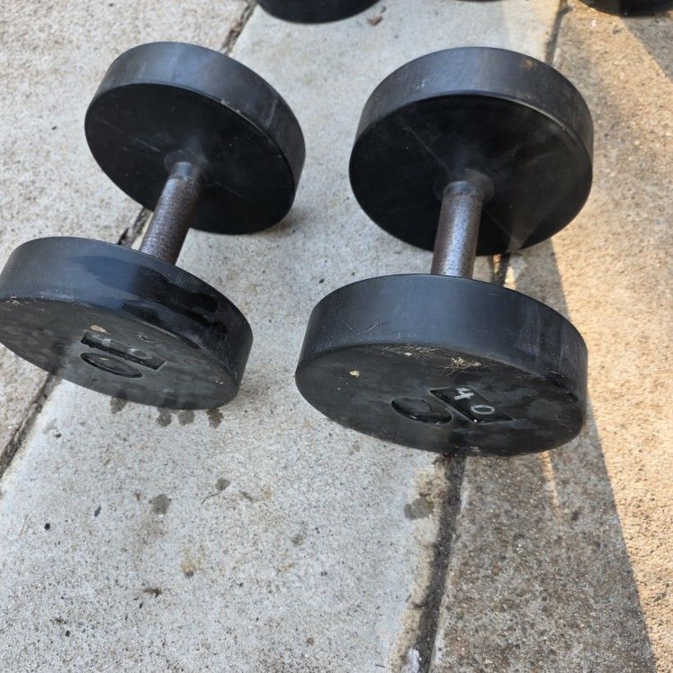 2-40lb Pro Style Dumbbells 