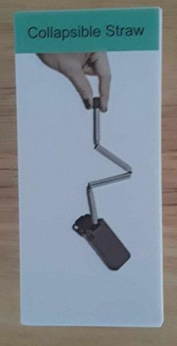 NEW collabsible stainless steel straw with carry case keychain $5 FIRM