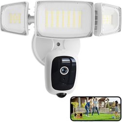 Olafus Floodlight Camera Outdoor – 2K QHD Security Cam with Motion-Activated Flood Lights