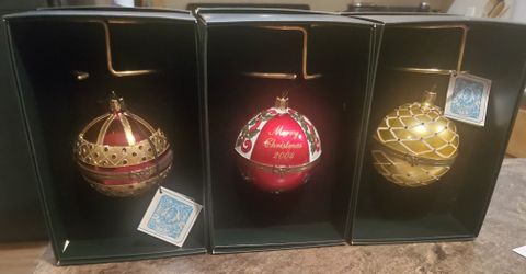 Mostowski Komozja Glass Egg Christmas Ornaments With Carriage