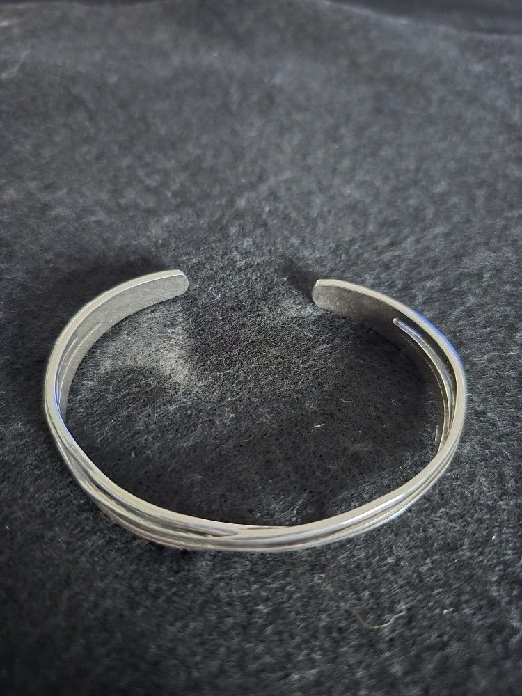 S925 Sterling Silver Retro Wave Bracelet