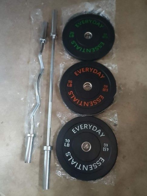 Olympic Bars, Weights, Bumper Plates, Step Platform, Total Gym, Adjustable Bench, Squat Rack