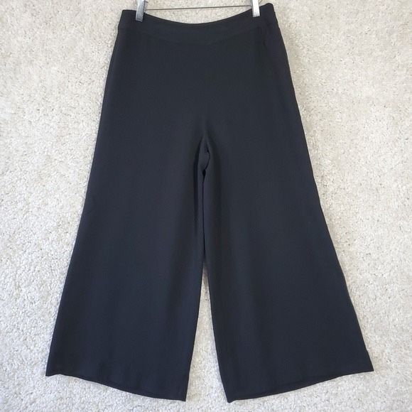 Madewell Women Wide Leg Cropped Crepe Pants Size 6 Pull On Office Minimalist
